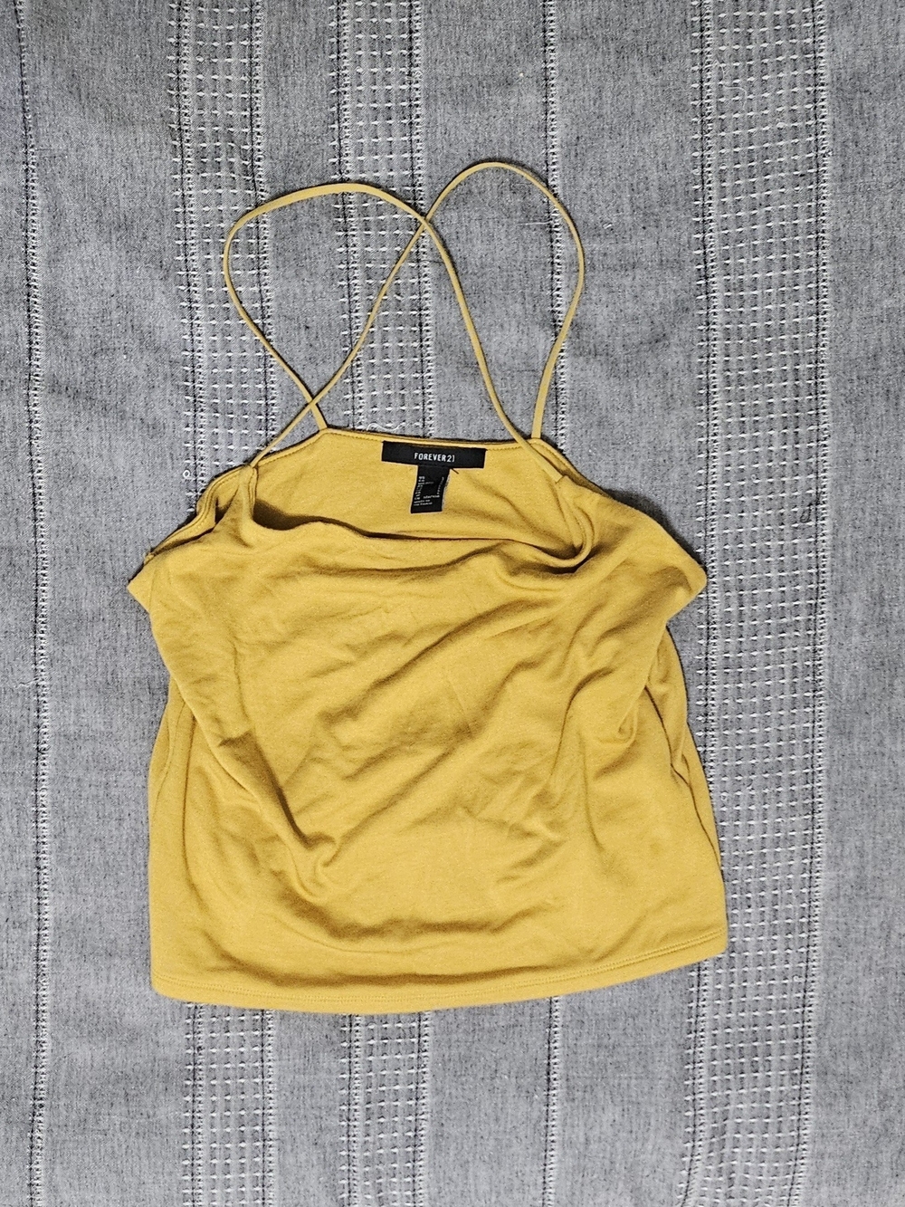 Forever 21 Mustard Yellow Cross Strap Tank